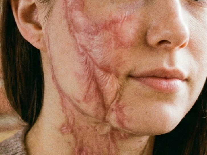 Sẹo sau bỏng ở mặt